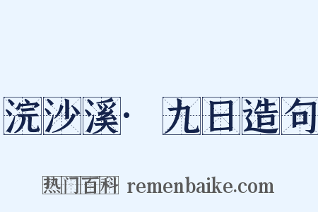 浣沙溪·九日造句是什么意思的图片